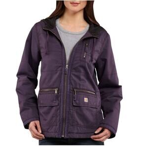 Carhartt Gallatin Nylon Lined Hooded Plum Jacket, Women's size M (8-10)